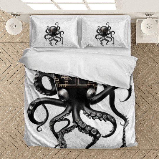 Graphic Japanese Octopus Bedding Sets
