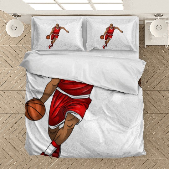 basketball player is running with the ball Bedding Sets