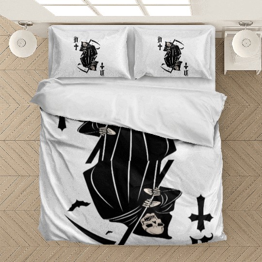 death card game card costume halloween reaper Bedding Sets