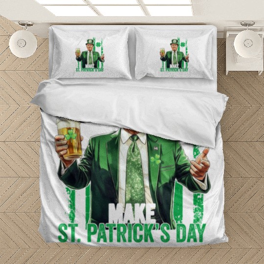 Make St Patricks Day Great Again Funny Trump Bedding Sets
