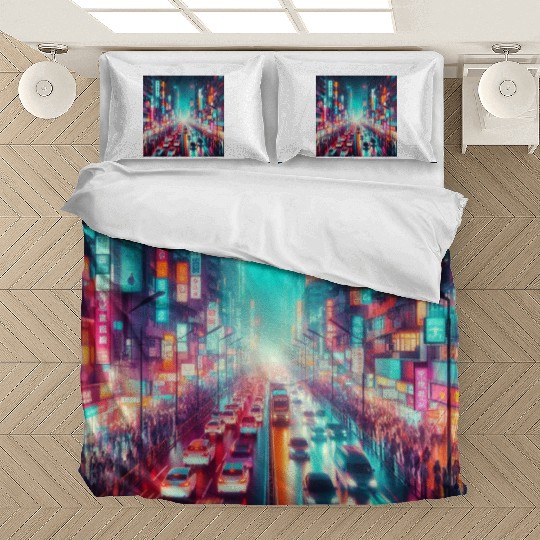 Neon Night Street Bedding Sets