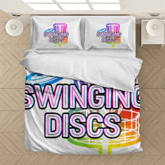 Swinging Discs in Baskets Sports Disc Golf Games Bedding Sets
