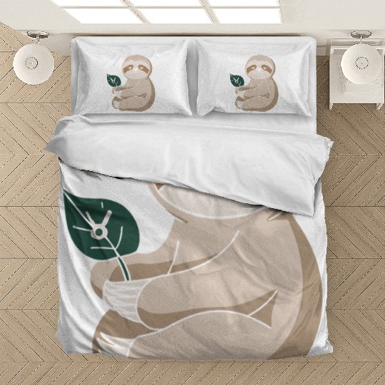 Taurus Zodiac Sloth Holding Leaf Bedding Sets