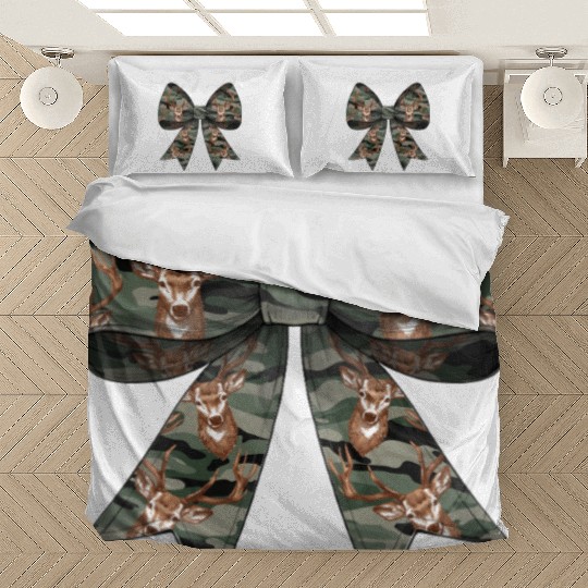 Coquette Bow Deer Hunting Hunter Camouflage Ribbon Bedding Sets