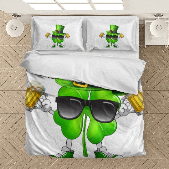 Drinking Beer Shamrock Irish Patricks Day Bedding Sets