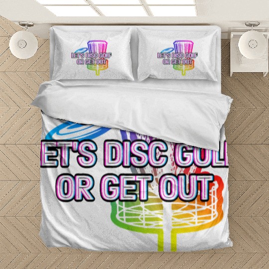 Lets Disc Golf or Get Out Funny Husband and Wife Bedding Sets