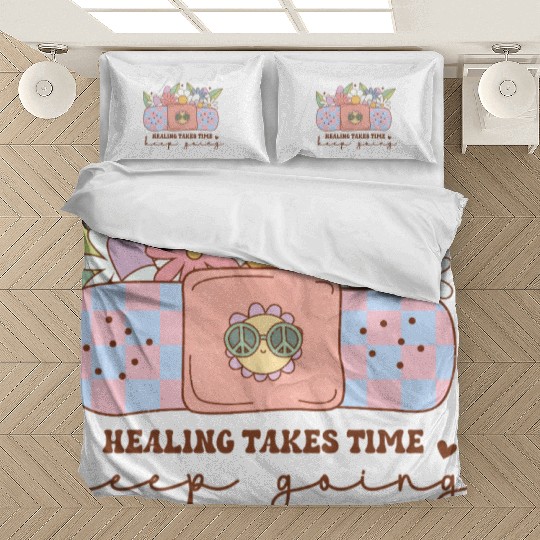 Healing Takes Time - Inspiring Mental Health Quote Bedding Sets