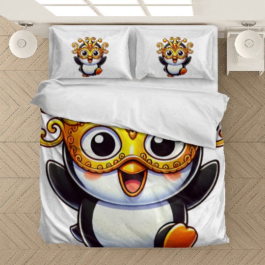 Mardi Gras Penguin Mask Carnival Costume Bedding Sets