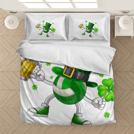 Volleyball Drinking Beer St Patrick's Day Bedding Sets
