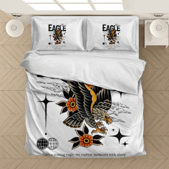 Flying Eagle Vintage Tattoo Style Design Bedding Sets
