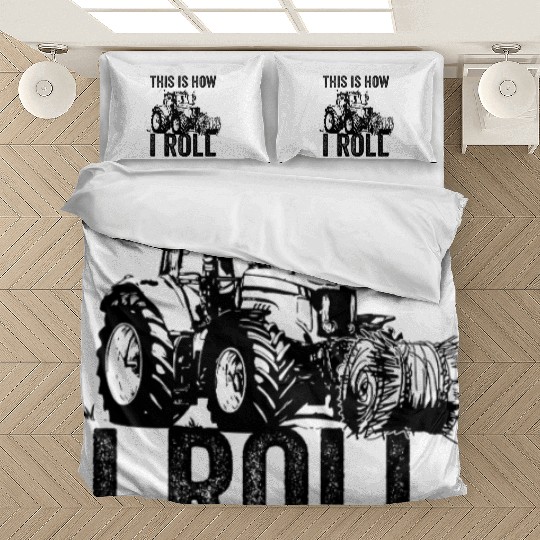 This is How I Roll - Tractor Driver Line Art Bedding Sets