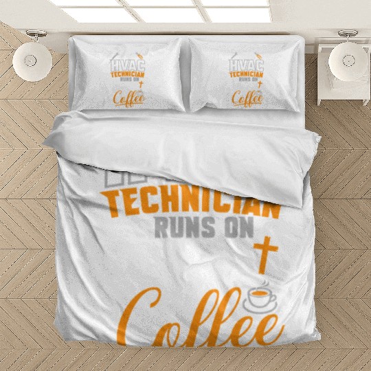 HVAC Tech Runs On Jesus & Coffee Bedding Sets