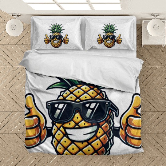Fruity Pineapple Cool Sunglasses Tropical Fruit Bedding Sets