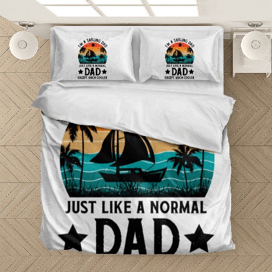 Sailing Dad Cool Vintage Sunset Graphic Bedding Sets