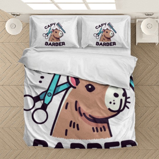 Capy-Barber: Funny Capybara Pun Bedding Sets