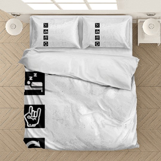 Eat Sleep Metal Repeat Bedding Sets