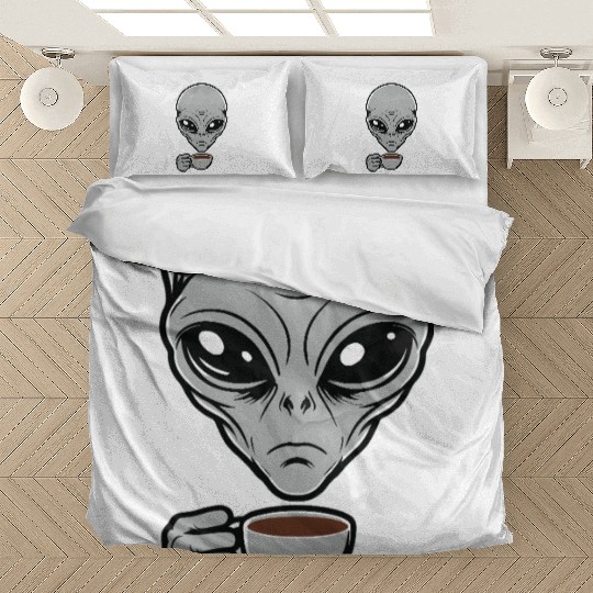 Grey Alien Bedding Sets