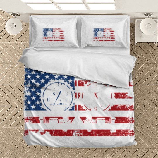 HVAC Technician Patriotic US American Flag Bedding Sets