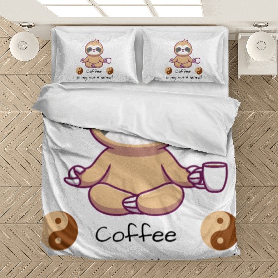 Coffee Is My Spirit Animally Sloth Bedding Sets