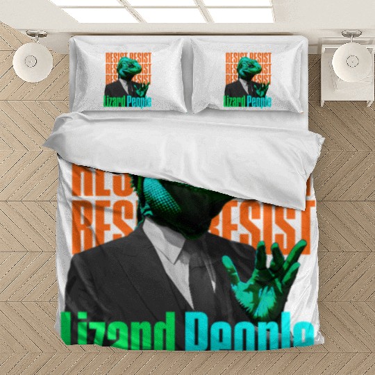 Resist Reptilians Lizard People Bedding Sets