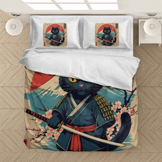 samurai cat Bedding Sets