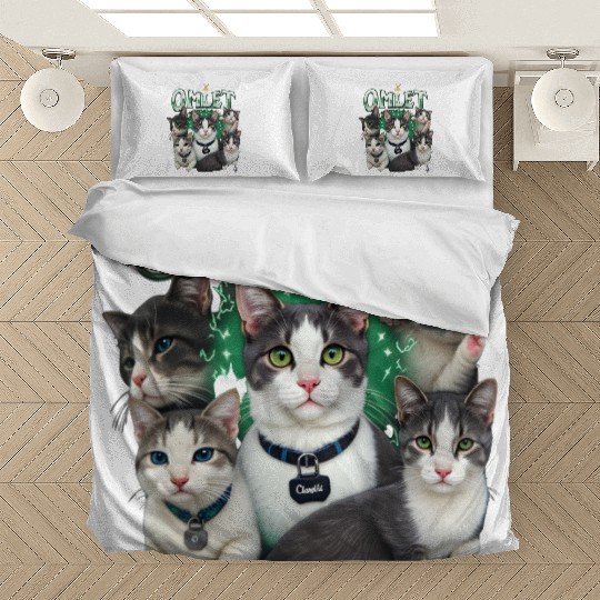 Vintage 90s Aesthetic Multi-Cat Graphic Bedding Sets