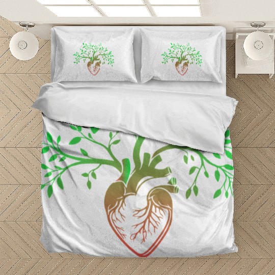 Nature-Inspired Anatomical Heart & Tree Design Bedding Sets
