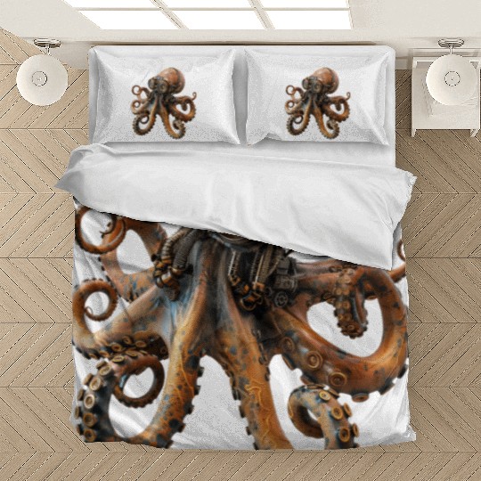 Steampunk Octopus, Steampunk Sci-Fi Bedding Sets
