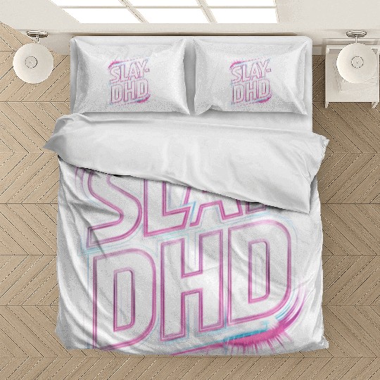 Slay-DHD Neon Aesthetic Funny ADHD Design Bedding Sets