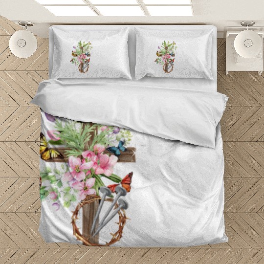 1 Cross 3 Nails 4 Given Christian He is Risen Bedding Sets