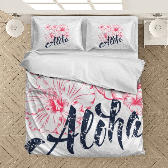Aloha Red Hibiscus Flower Bedding Sets