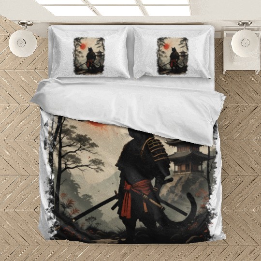 Samurai Cat Warrior Bedding Sets Design