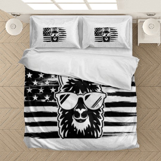 Llama US Flag Llama Bedding Sets