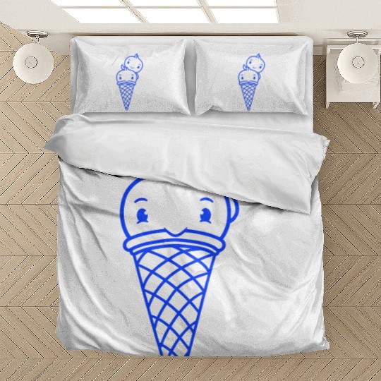 Two Birds Ice Cream Waffle Scoops Greeting Waving Bedding Sets