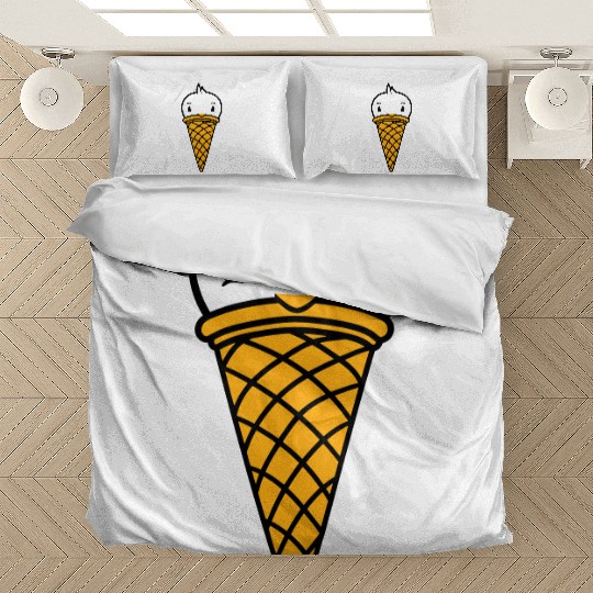 Bird Ice Cream Waffle Scoops Summer Yummy eating Bedding Sets