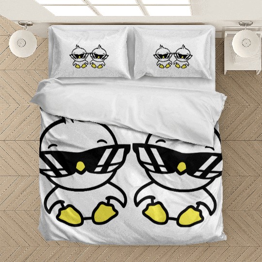 2 Birds Sunglasses Cool Sitting Two Friends Crew Bedding Sets