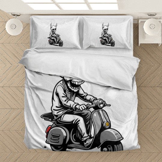 Born to Be Wild - Skull Devil on Scooter Bedding Sets
