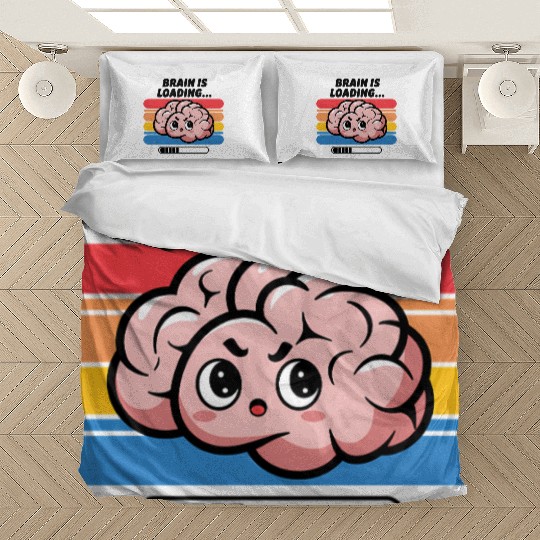 Brain Is Loading Cute Retro Brain Bedding Sets