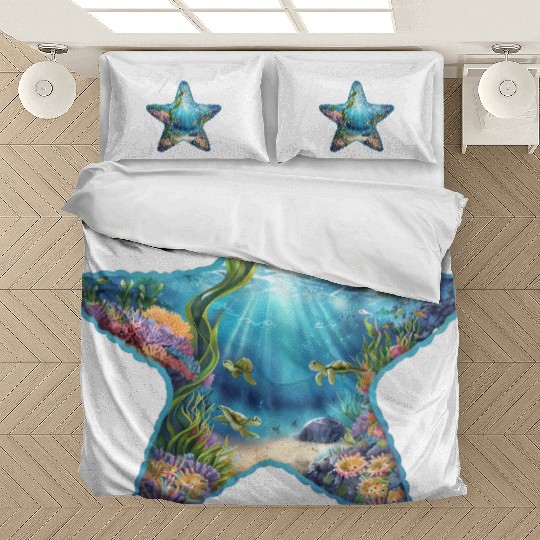Vibrant Starfish Illustration Bedding Sets