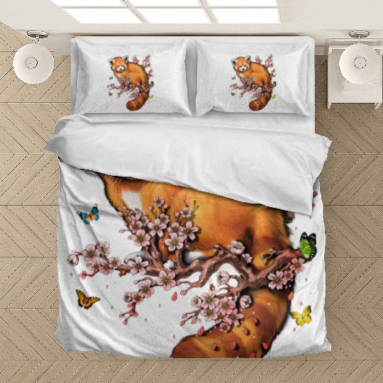 Red Panda Cherry Blossom Bedding Sets