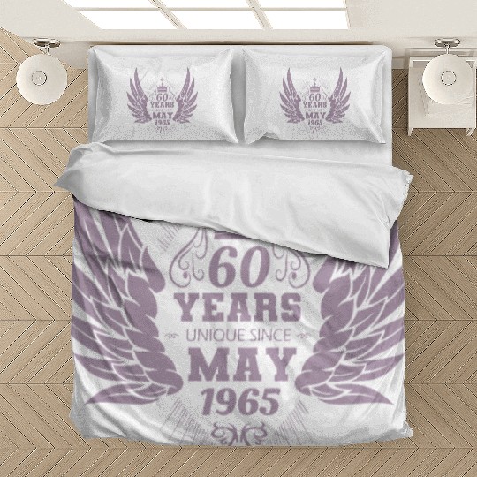 60th birthday angel wings unique since May 1965 Bedding Sets
