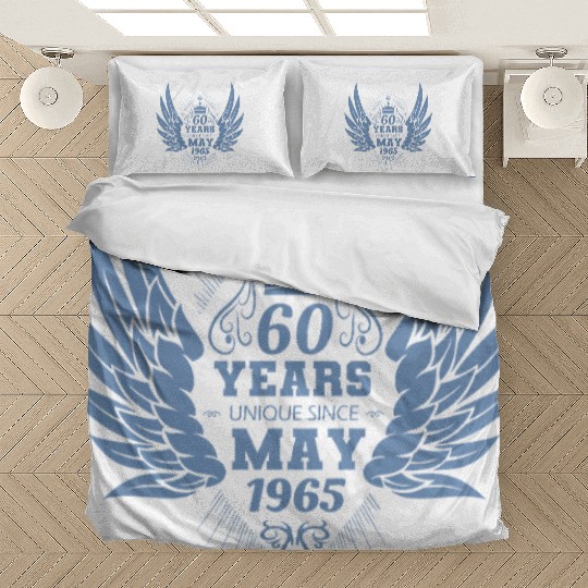 60th birthday angel wings unique since May 1965 Bedding Sets
