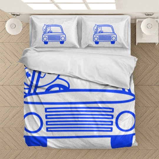 Duck Car Driver Fast Vehicle Greeting Waving Cute Bedding Sets