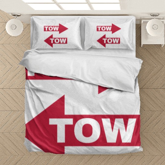 tow arrow red moving automotive because racecar Bedding Sets