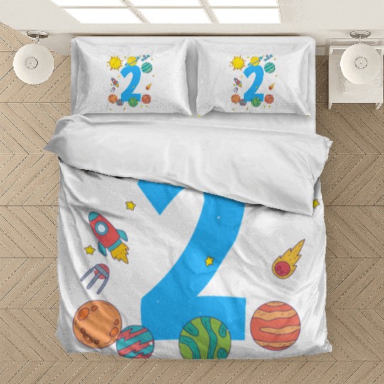 Space Number Two Adventure Fun Birthday Bedding Sets