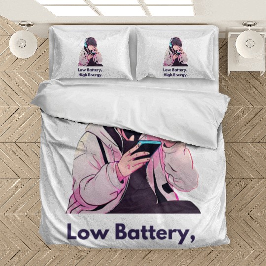 Chibi Boy in Bedding Sets with Headphones (Cool & Chill)