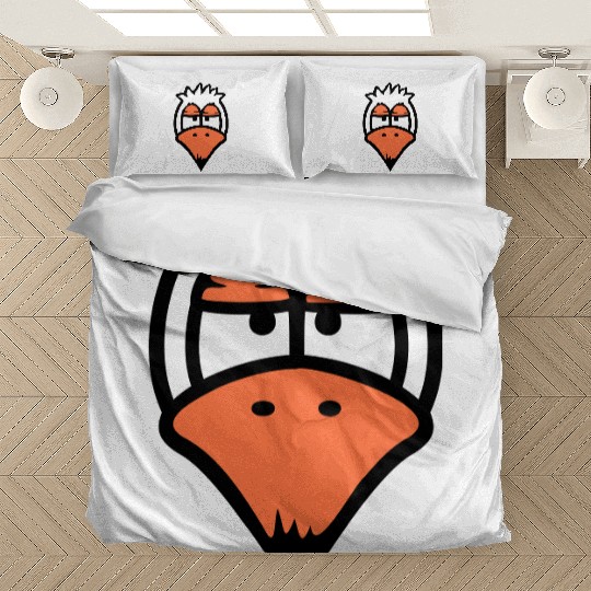 Bird looks funny annoyed tired angry frustrated Bedding Sets