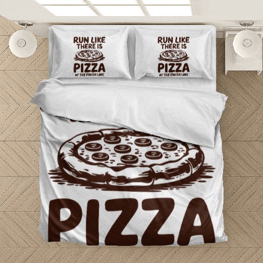 Run Like There Is Pizza Marathon Runner Finish Bedding Sets