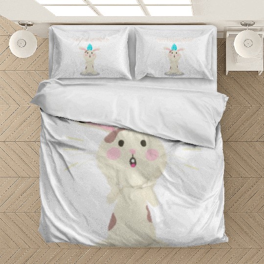 Bun-believable Funny Surprised Bunny Easter Egg Bedding Sets