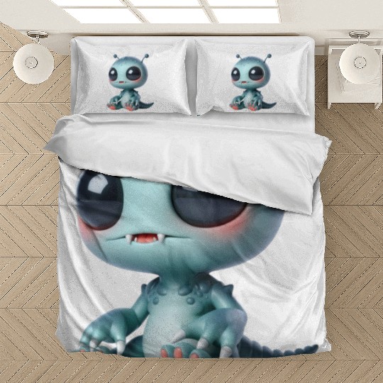 Galactic Alien with Cosmic Aura Bedding Sets